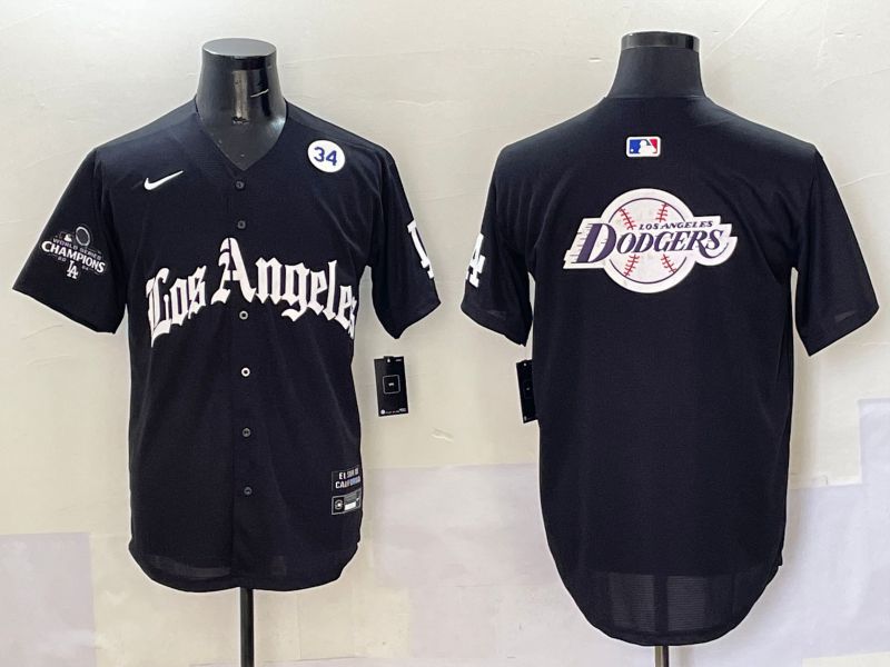 Men Los Angeles Dodgers Blank Black Five generations Joint Name 2025 Nike MLB Jersey style 88
